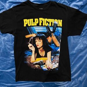 Pulp Fiction Uma Thurman Movie Men’s Black T Shirt. Size MEDIUM